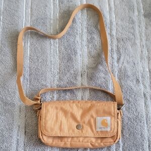 Carhartt Small Tan Canvas Crossbody Bag with Logo Patch